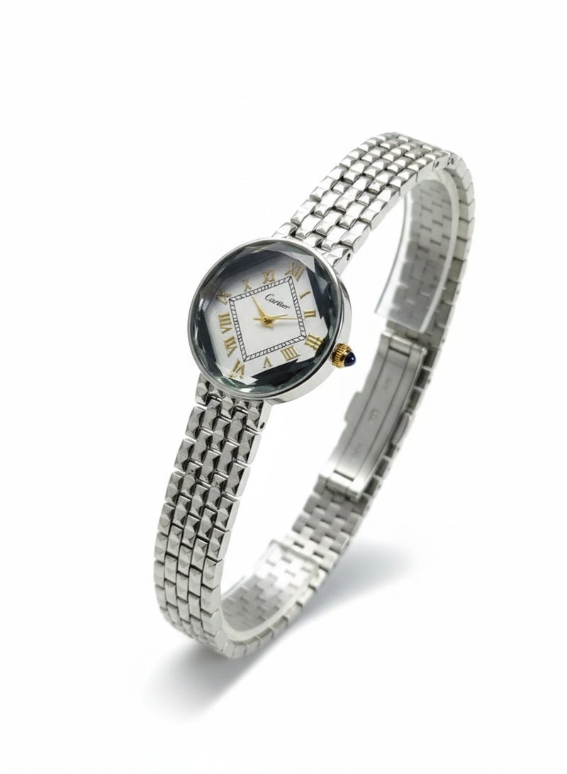 كارتييه ساعة كارتييه كوارتز بسوار من الفولاذ المقاوم للصدأ ومينا روماني - Image 5